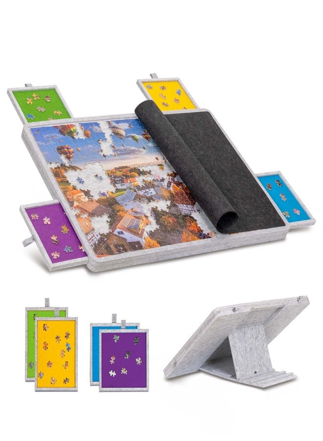 Becko US 1000 Pc Tilting Puzzle Board with 4 Colorful Drawers & Cover, Adjustable Puzzle Table With Built-in Easel Stand, Portable Boards With Puzzles Storage for Adults, for Jigsaw Puzzles 1000 Piece - Image 1